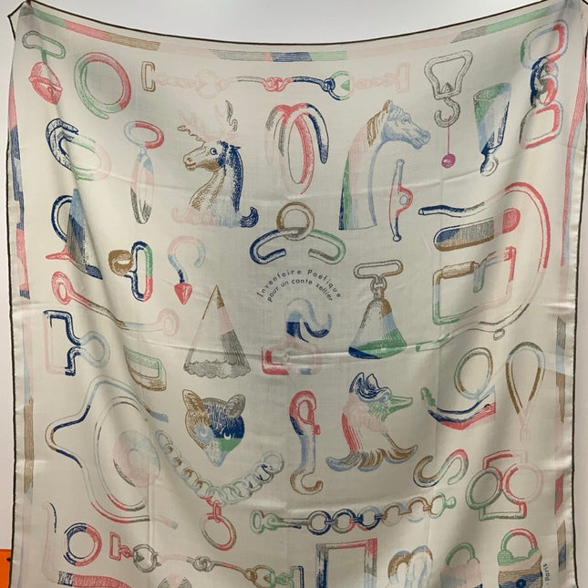 HERMES 25S SCARF 137 IN SILK CASHMERE 991689