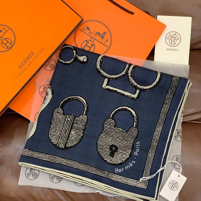 HERMES 25S SCARF 137 IN SILK CASHMERE 991690