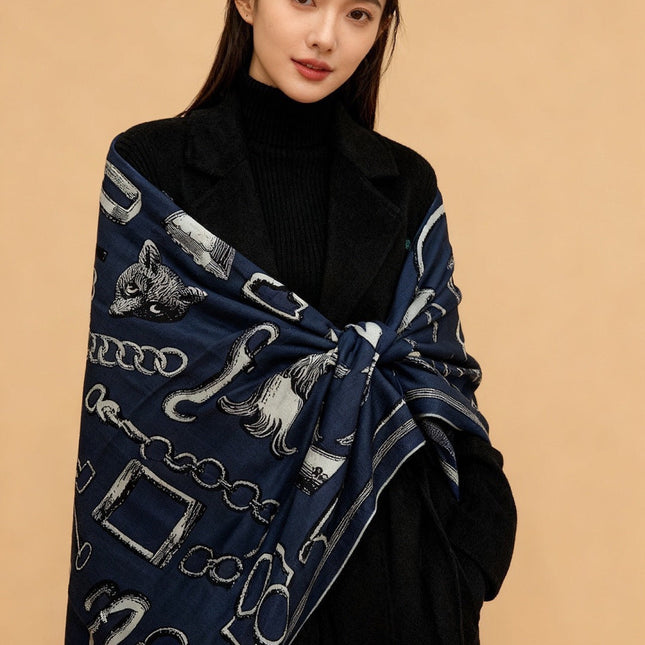 HERMES 25S SCARF 137 IN SILK CASHMERE 991690