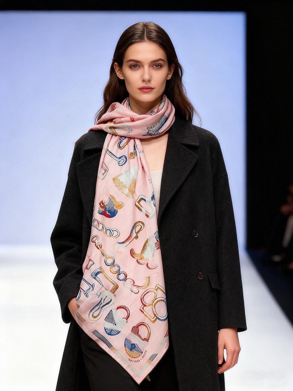 HERMES 25S SCARF 137 IN SILK CASHMERE 991691