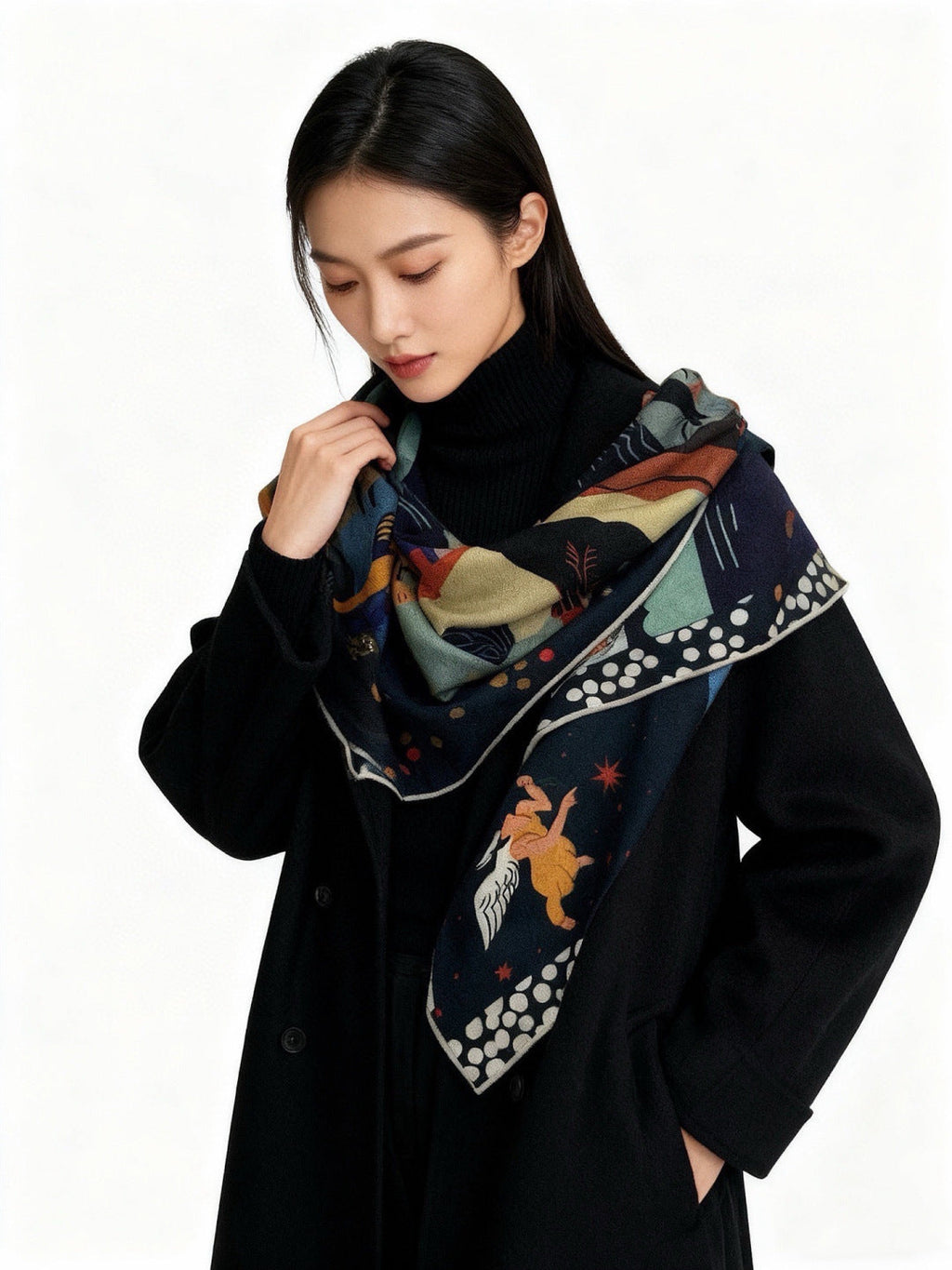 HERMES 26S SCARF 140 IN CASHMERE AND SILK 303101