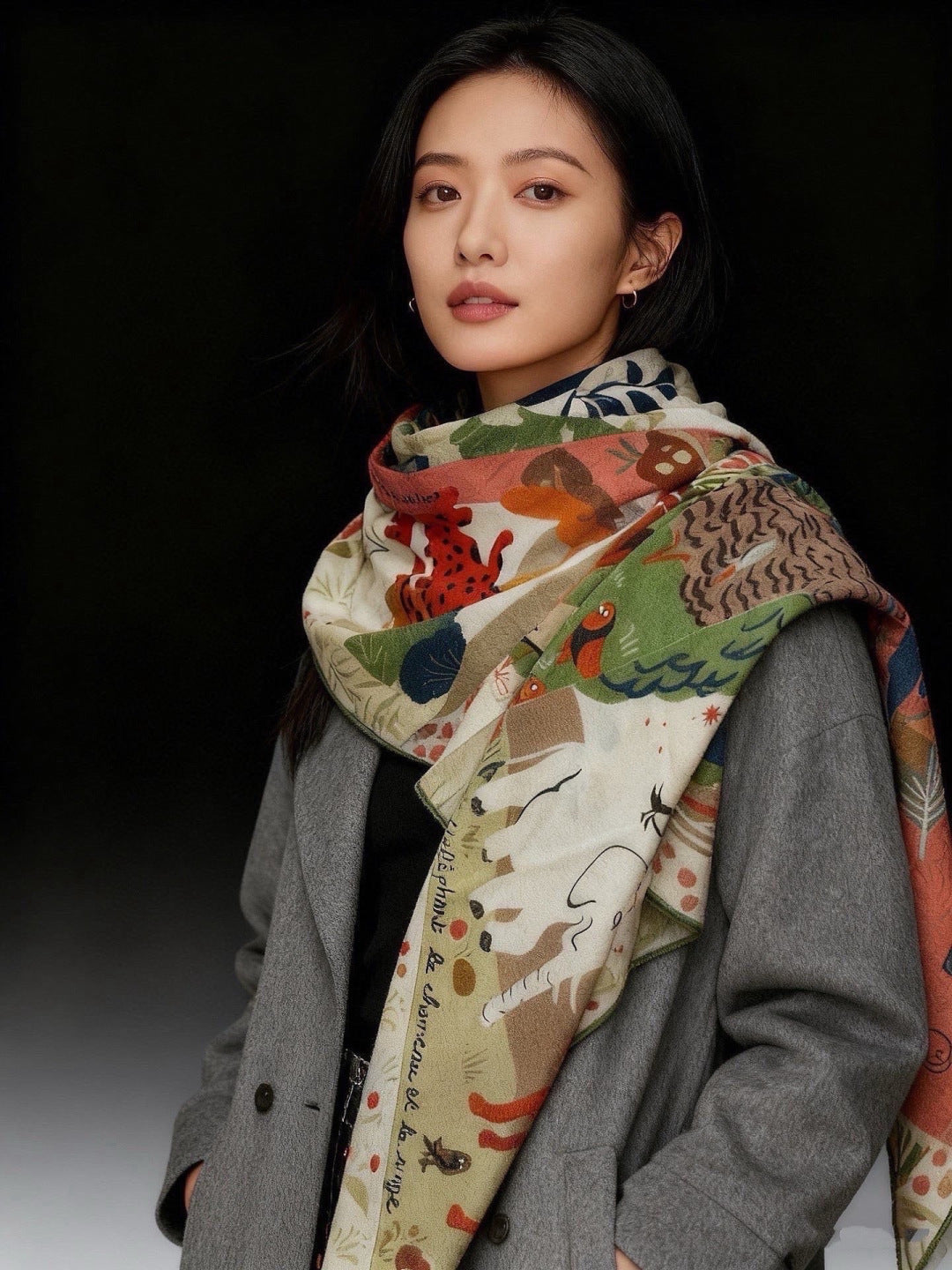 HERMES 26S SCARF 140 IN CASHMERE AND SILK 303102