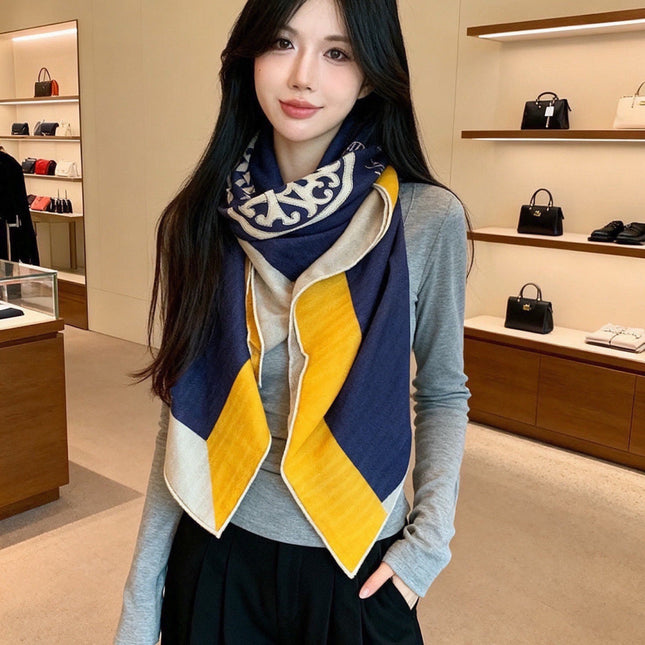 HERMES 26S SCARF 140 IN CASHMERE AND SILK 304242