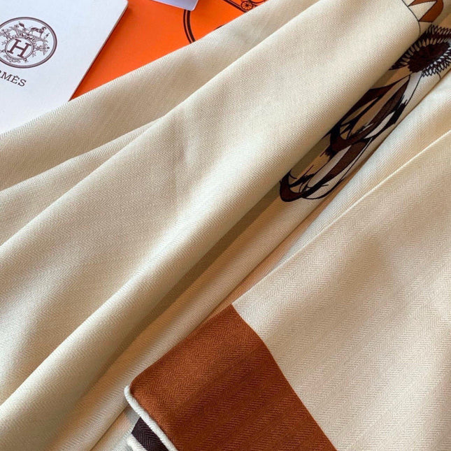 HERMES 26S SCARF 140 IN CASHMERE AND SILK 304243