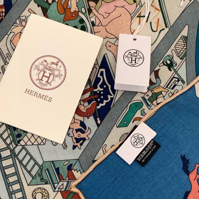 HERMES 26S SCARF 135 IN CASHMERE AND SILK 304249