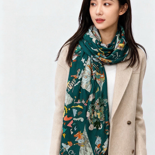 HERMES 26S SCARF 135 IN CASHMERE AND SILK 304251