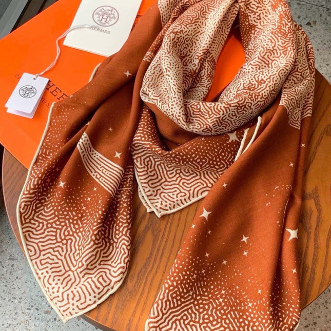 HERMES 26S SCARF 140 IN CASHMERE AND SILK 304680