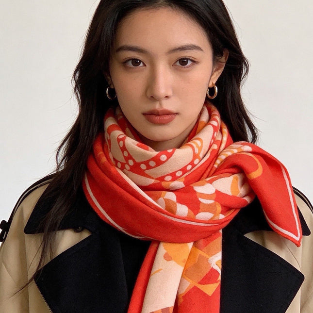 HERMES 26S SCARF 140 IN CASHMERE AND SILK 304706