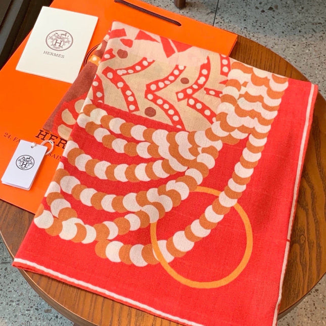 HERMES 26S SCARF 140 IN CASHMERE AND SILK 304706