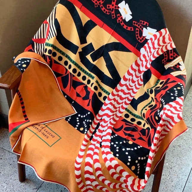 HERMES 26S SCARF 140 IN CASHMERE AND SILK 304707