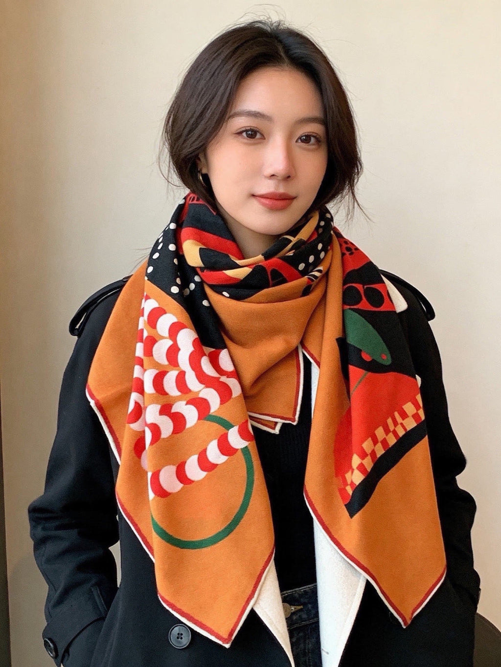 HERMES 26S SCARF 140 IN CASHMERE AND SILK 304707