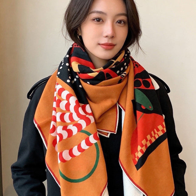 HERMES 26S SCARF 140 IN CASHMERE AND SILK 304707
