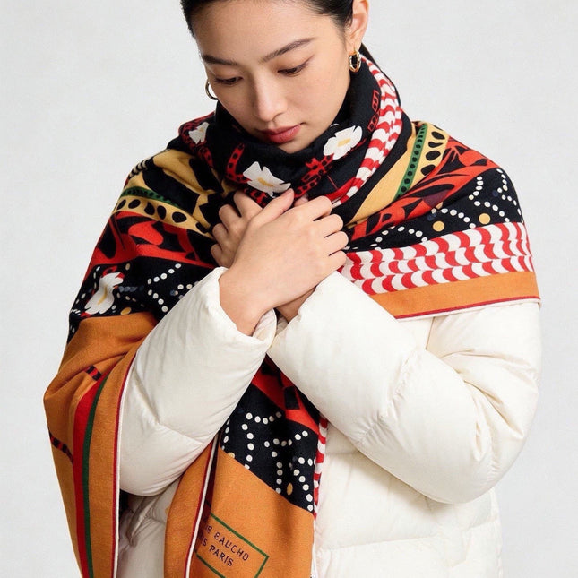 HERMES 26S SCARF 140 IN CASHMERE AND SILK 304707