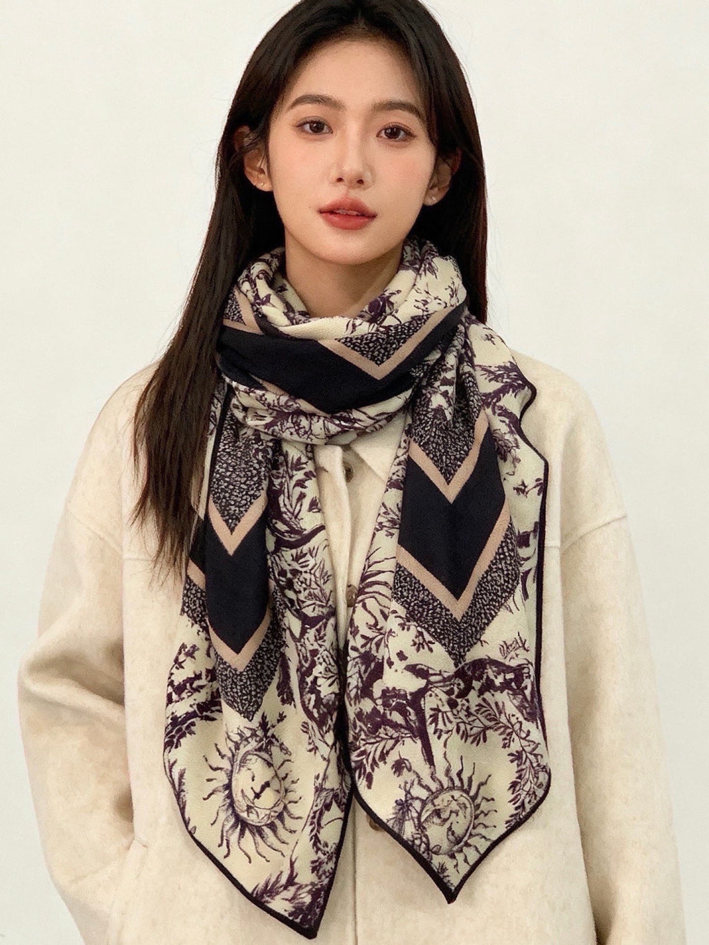 DIOR 26S SCARF 135CM IN CASHMERE SILK 304709