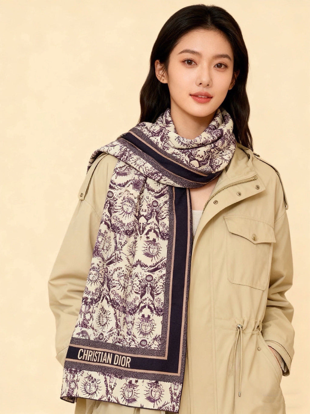 DIOR 26S SCARF 135CM IN CASHMERE SILK 304709
