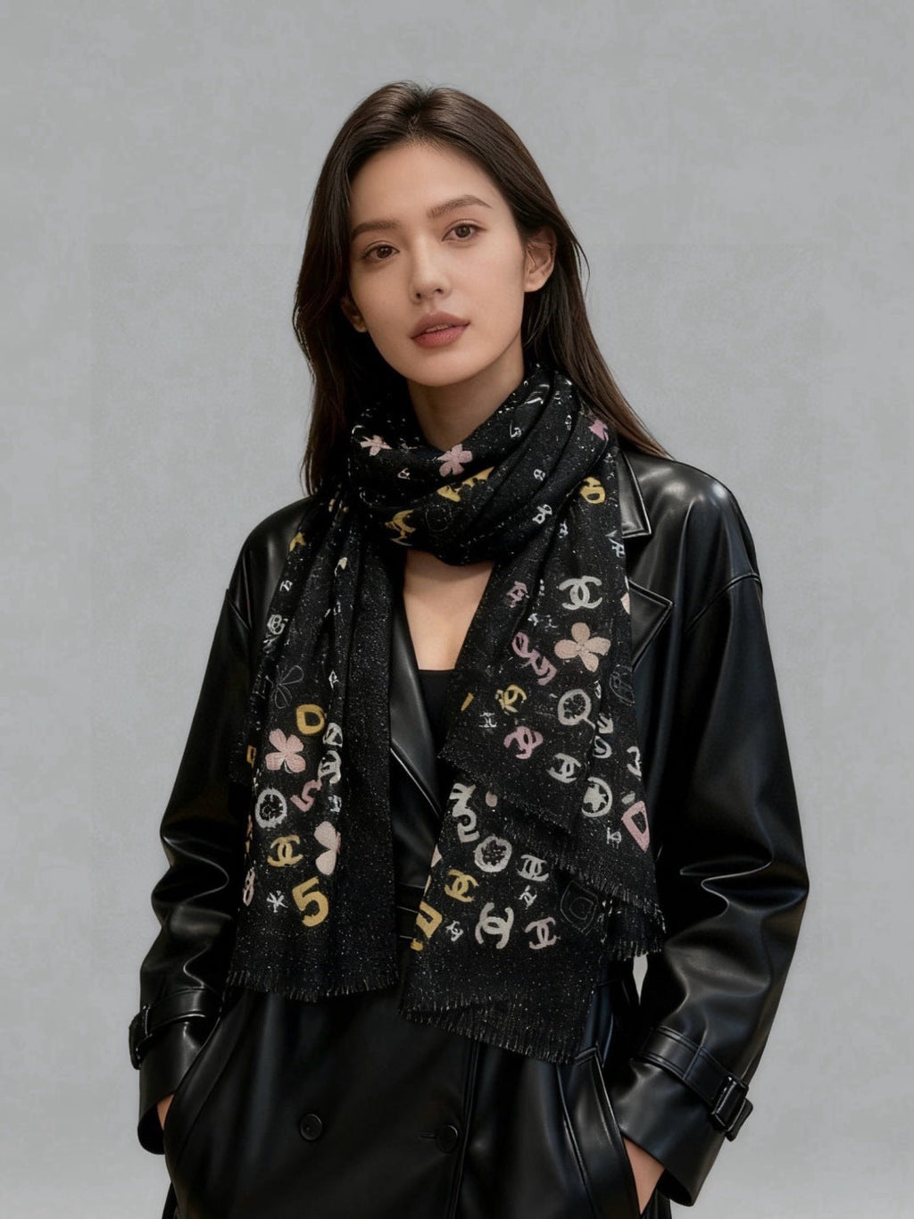 CHANEL 26S SCARF 200 IN CASHMERE AND SILK 307226