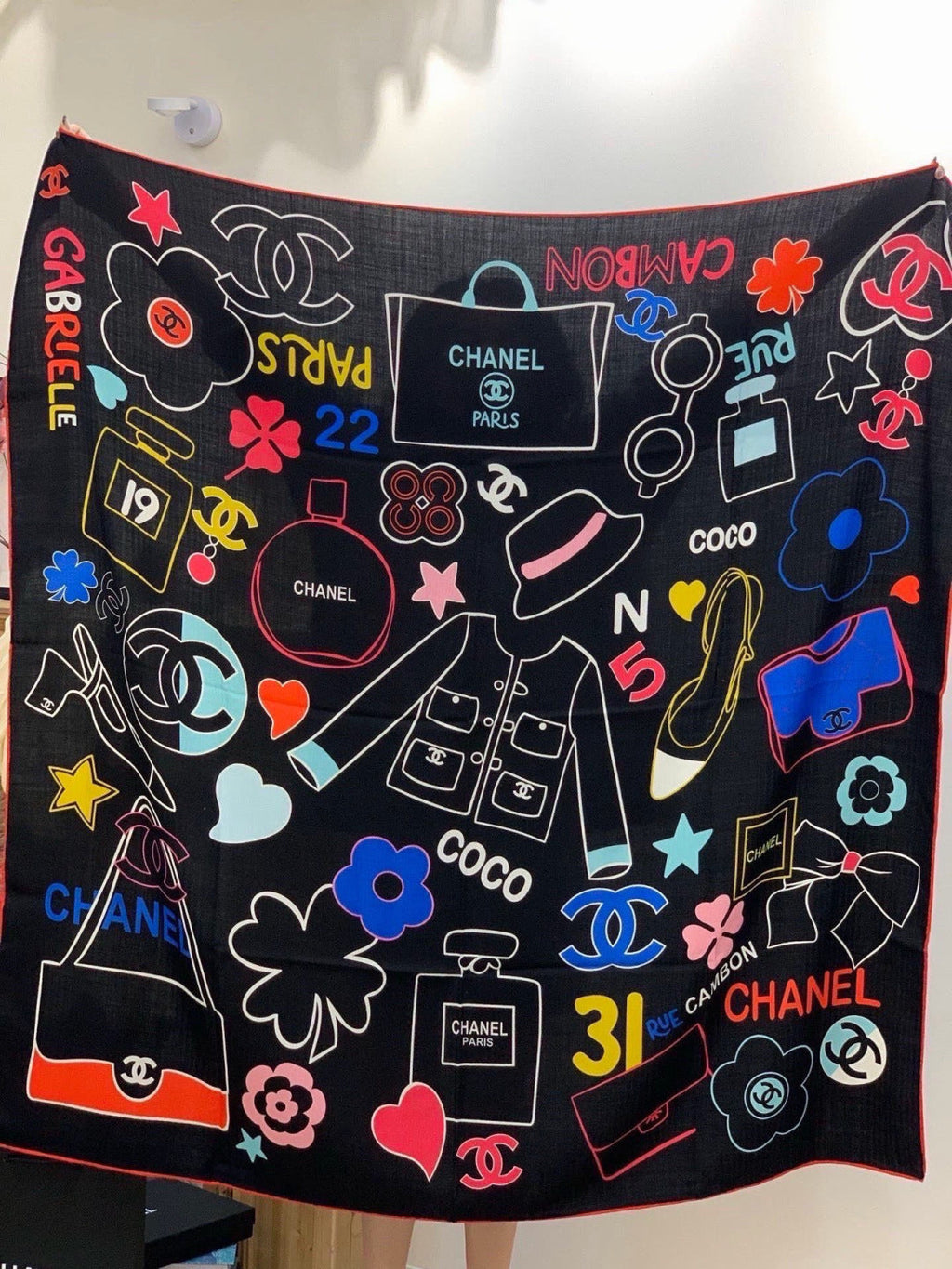 CHANEL 26S SCARF 135 IN CASHMERE AND SILK 309916