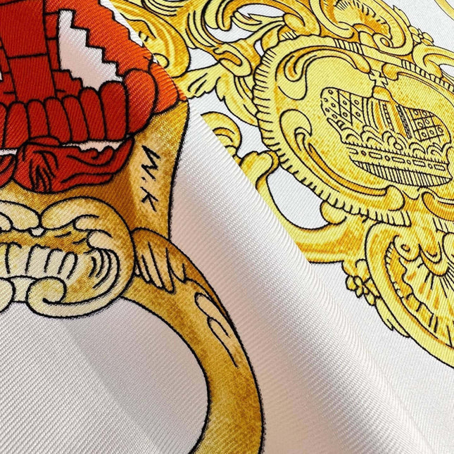 HERMES 26S PRINTED SQUARE SCARF 88 IN SILK 309940