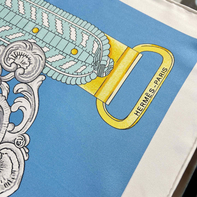 HERMES 26S PRINTED SQUARE SCARF 88 IN SILK 309941