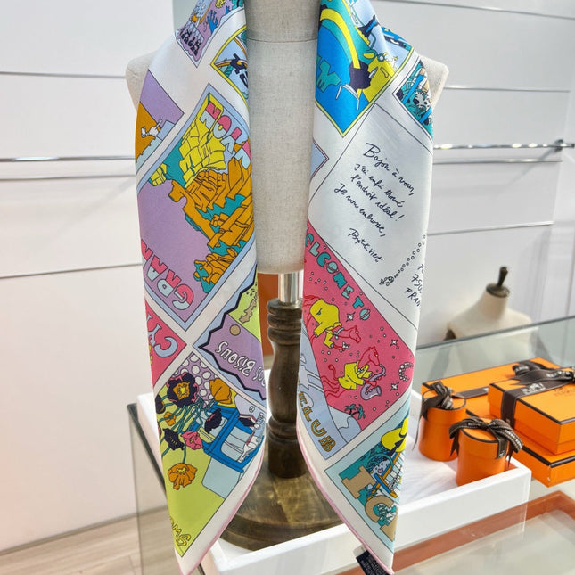 HERMES 26S PRINTED SQUARE SCARF 88 IN SILK 309945