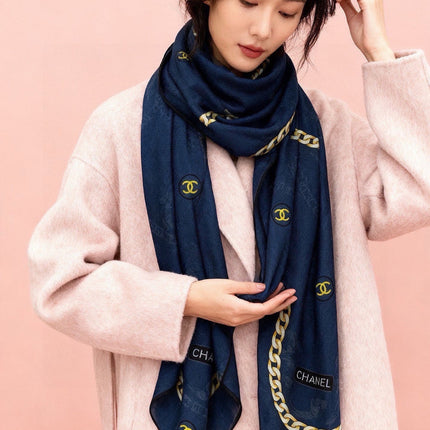 CHANEL 26S SCARF 135 IN SILK AND CASHMERE 313343