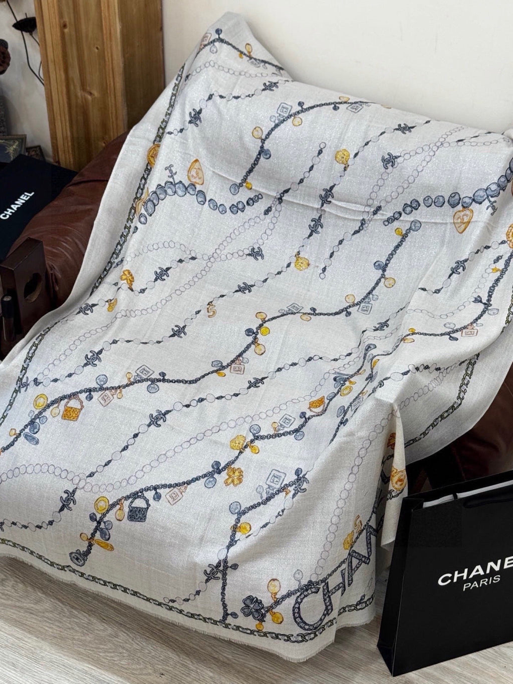 CHANEL 26S SCARF 200 IN SILK 313205