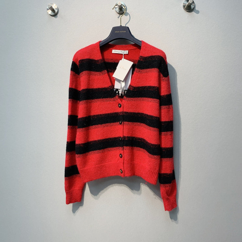 DIOR 26S STRIPED V-NECK CARDIGAN 1000