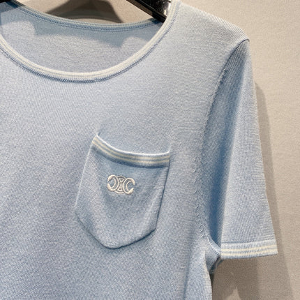 CELINE 26S SHORT-SLEEVE KNIT T-SHIRT 458