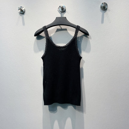 PRADA 26S LACE-TRIMMED SLEEVELESS TOP 1001
