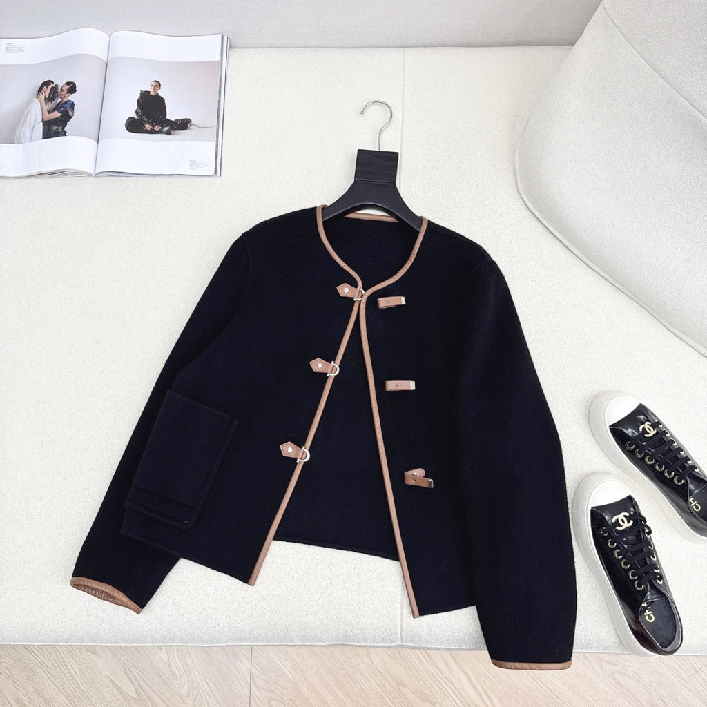 HERMES 25S REVERSIBLE SHORT CASHMERE COAT 128