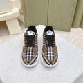 BURBERRY 26S PLAID TERRACE SNEAKERS IN BROWN CANVAS