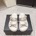 CHANEL 26S SANDALS IN CREAM WHITE CALFSKIN