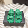 CHANEL 26S SANDALS IN GREEN CALFSKIN