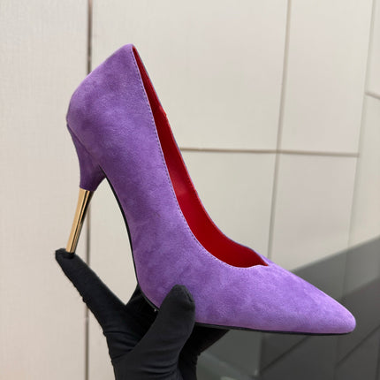 VALENTINO 26S HIGH HEELS 100 MM IN PURPLE SUEDE