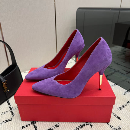 VALENTINO 26S HIGH HEELS 100 MM IN PURPLE SUEDE
