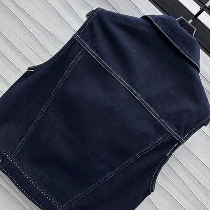 Fendi 25C Embroidered Denim Vest 228894