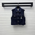 Fendi 25C Embroidered Denim Vest 228894