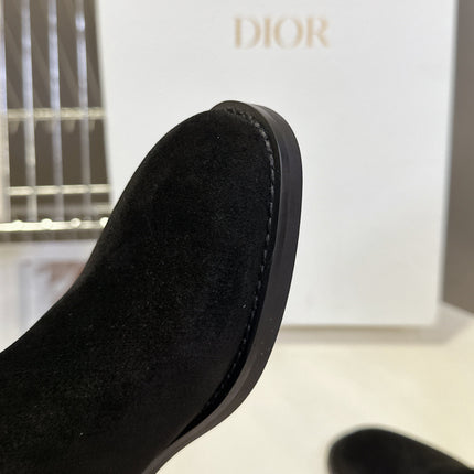 DIOR 25S BLACK HIGH BOOTS IN BLACK SUEDE