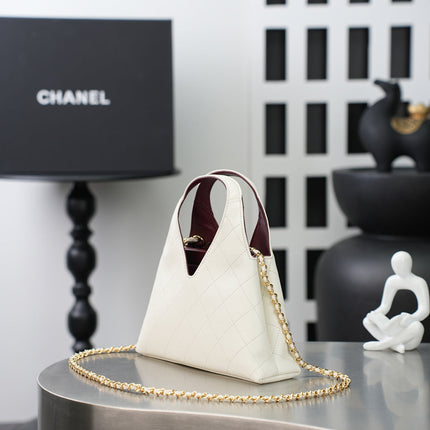 CHANEL 26S SHOPPING BAG MEDIUM 23 IN IVORY WHITE LAMBSKIN GOLD HARDWARE