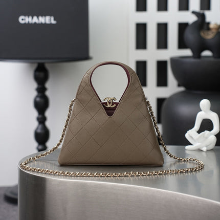 CHANEL 26S SHOPPING BAG MEDIUM 23 IN BROWN LAMBSKIN GOLD HARDWARE