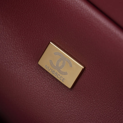 CHANEL 26S SHOPPING BAG MEDIUM 23 IN BROWN LAMBSKIN GOLD HARDWARE