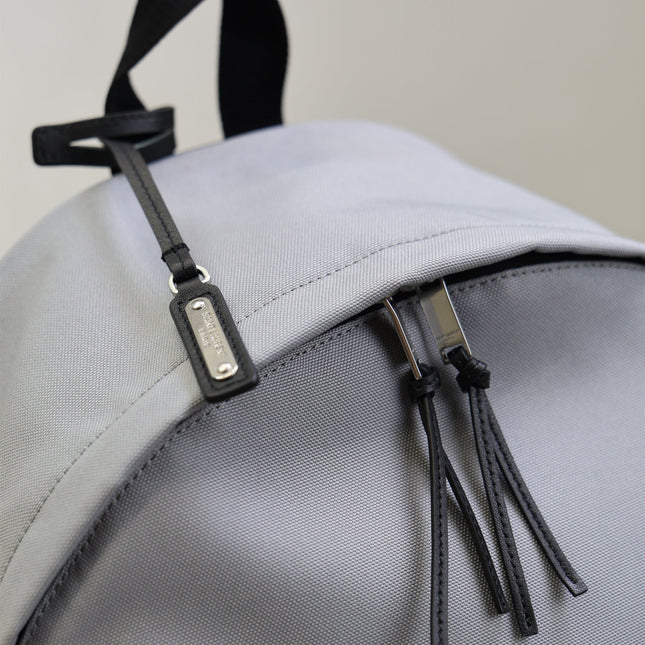 YSL 25S CITY BACKPACK 38 IN SLATE GRAY CANVAS AND CALFSKIN