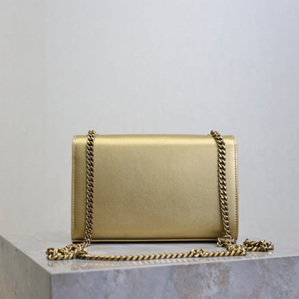 YSL 25S KATE TASSEL 20 IN GOLD METALLIC CALFSKIN GOLD HARDWARE