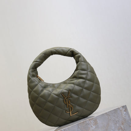 YSL 25S ICARE BABY 17 IN DARK OLIVE QUILTED CALFSKIN GOLD HARDWARE