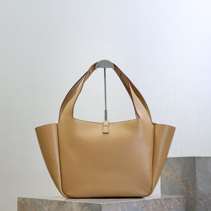 YSL 25S LE 5 À 7 BEA 50 IN DARK CARAMEL CALFSKIN GOLD HARDWARE
