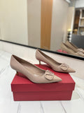VALENTINO 26S HIGH HEELS 45 MM IN BEIGE SMOOTH CALFSKIN