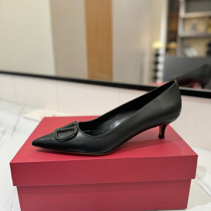 VALENTINO 26S HIGH HEELS 45 MM IN BLACK SMOOTH CALFSKIN