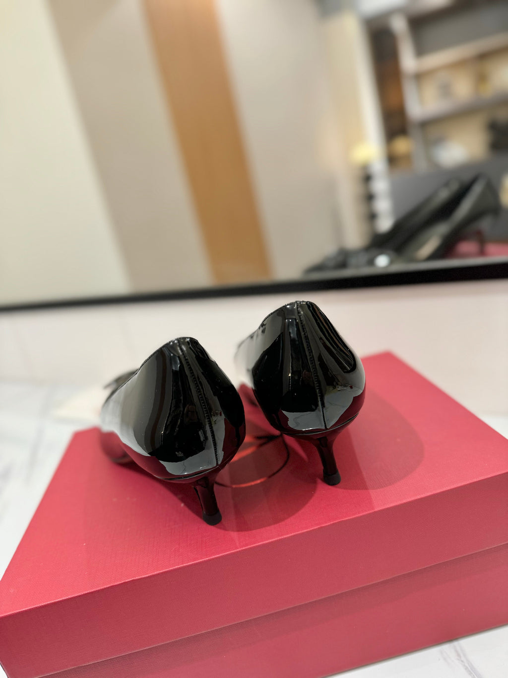 VALENTINO 26S HIGH HEELS 45 MM IN BLACK PATENT CALFSKIN