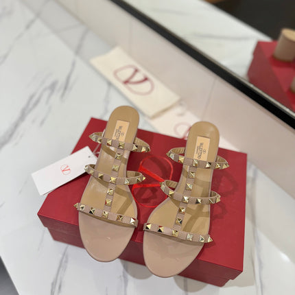 VALENTINO 26S HEELED SANDALS 60 MM IN NUDE CALFSKIN WITH GOLD STUDS