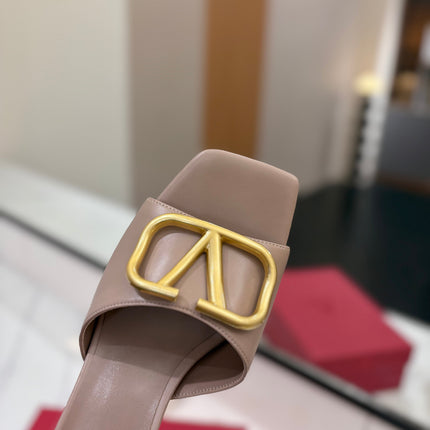 VALENTINO 26S HIGH-HEEL SANDALS 60 MM IN BEIGE CALFSKIN WITH GOLD HARDWARE